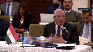 وزير الزراعة يلقي كلمة مصر أمام الاجتماع الإقليمي الوزارى للفاو في بغداد