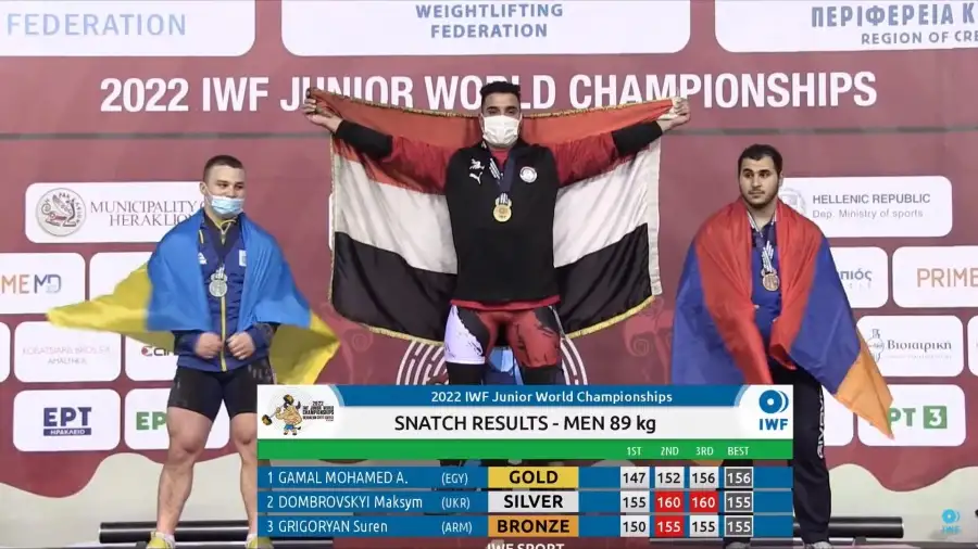 محمود جمال يتوج بذهبية الخطف وبرونزية المجموع في بطولة العالم لشباب رفع الأثقال