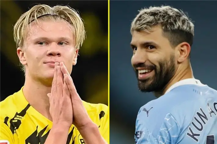 هالاند يطمح للسير على نهج أجويرو في مانشستر سيتي