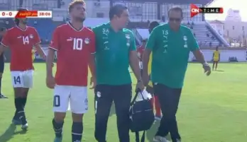 إصابة مصطفى ميسي نجم الأهلي الجديد في مباراة المنتخب الأولمبي ضد بنين