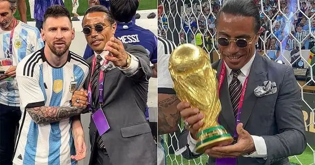 الشيف نصرت في مرمى الانتقادات بعد إزعاج ميسي وتقبيل كأس العالم