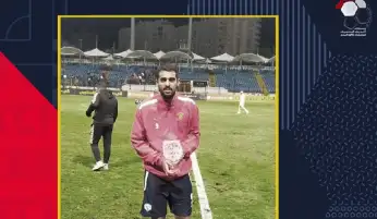 قناوي يحصد جائزة أفضل لاعب في مباراة أسوان والحدود