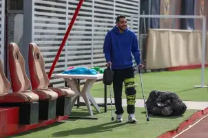 كريم فؤاد يبدأ جلسات العلاج بعد جراحة الصليبي