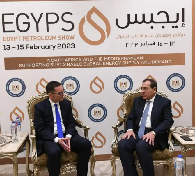 إيجبس 2023.. وزير البترول يستقبل الرئيس التنفيذي لشركة فينترسال ديا الألمانية