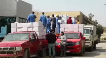 مشاركة في مبادرة "كتف فى كتف" حلوان للأسمدة توزع 3500 كرتونة رمضان و1500 كيلو لحمة بالصف والتبين