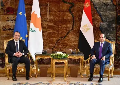 السيسي ورئيس قبرص يتناقشان حول القضايا والملفات ذات الاهتمام المشترك