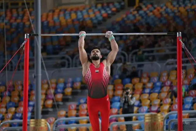 أحمد المراغي يحتل المركز الخامس في كأس العالم للجمباز الفني