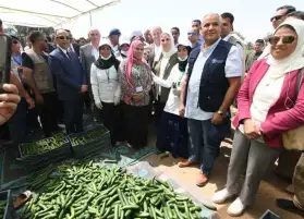وزيرة التضامن تزور قرية الشيخ مسعود وتتفقد الحقول الإرشادية والصوب الزراعية بالمنيا