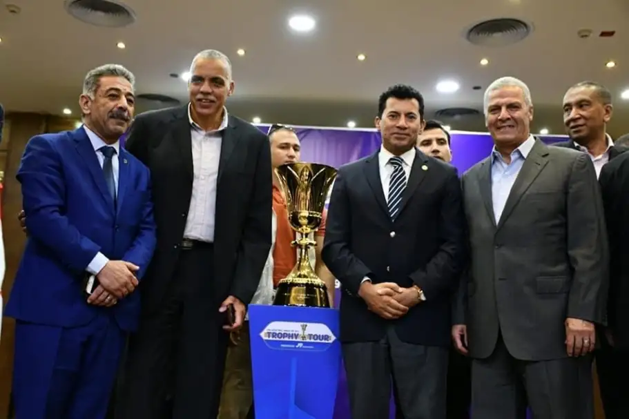 وزير الرياضة يشهد المؤتمر الصحفي الخاص بزيارة كأس العالم لكرة السلة إلى مصر