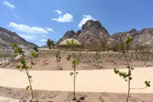 وزير الإسكان ومحافظ جنوب سيناء يتفقدان الأعمال بمنطقة الزيتونة بمدينة سانت كاترين