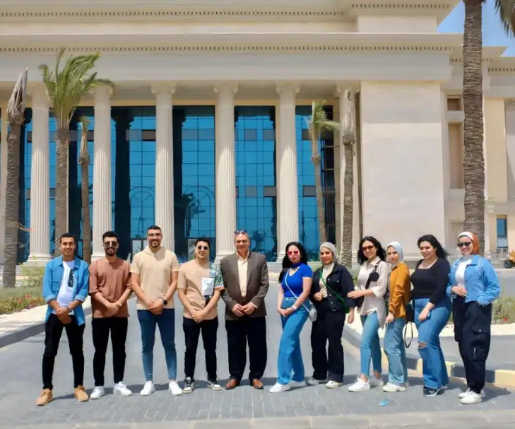 وفد من طلاب " إعلام أكتوبر " يزور مدينة المنصورة الجديدة ضمن حملة إعلامية كمشروع تخرج ويتفقد معالمها