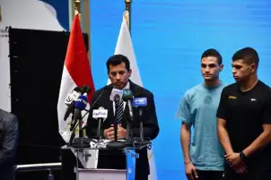 وزير الرياضة:  القيادة السياسية تدعم الابطال الموهوبين فى مختلف الألعاب.