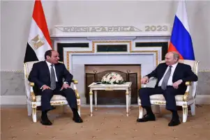 الرئيس السيسي يشارك في غداء عمل مع بوتين بمدينة سان بطرسبرج