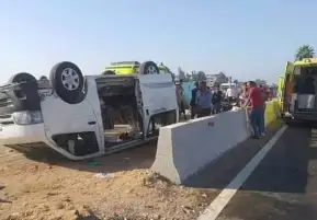 الشرقية.. إصابة 4 أشخاص جراء انقلاب سيارة على طريق بلبيس - السلام