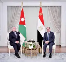 السيسي وعاهل الأردن يتفقان على تعزيز جهود البلدين لتقديم الدعم الكامل للأشقاء في فلسطين