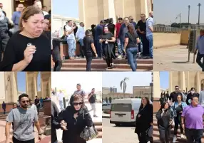 ملامح الحزن تظهر على وجوه الفنانين في جنازة الراحل أشرف مصيلحي