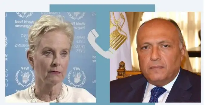 وزير الخارجية يبحث مع مديرة برنامج الغذاء العالمي تردي الأوضاع الإنسانية في غزة