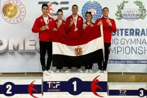 منتخب ناشئي الجمباز يحقق 11 ميدالية في بطولة البحر المتوسط