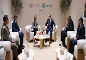 السيسي يؤكد لرئيسة وزراء إيطاليا ضرورة تحمل المجتمع الدولي لمسئولياته لوقف التصعيد على قطاع غزة