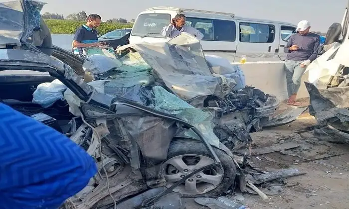 إصابة 4 أشخاص في حادث تصادم بالشرقية