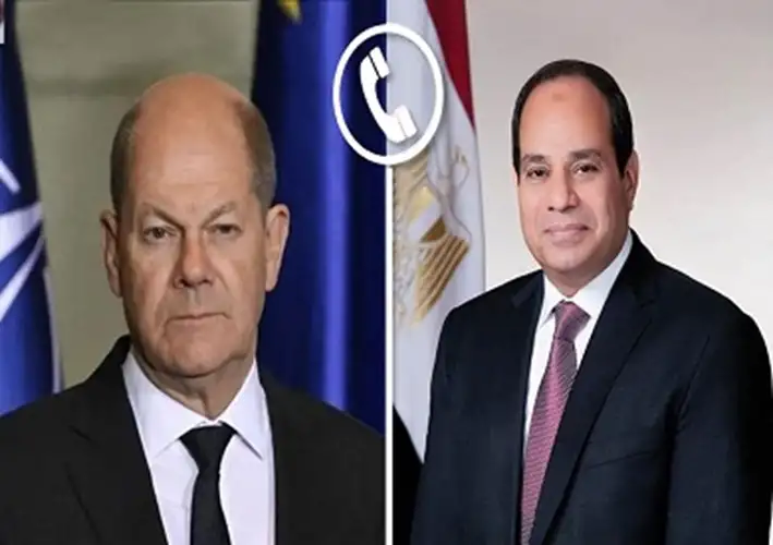 السيسي وشولتز يبحثان الجهود الرامية لوقف توسع نطاق الصراع بالمنطقة