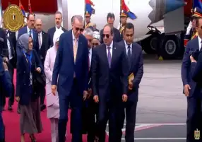 أردوغان يتجه إلى قصر الاتحادية لبدء المحادثات مع الرئيس السيسي