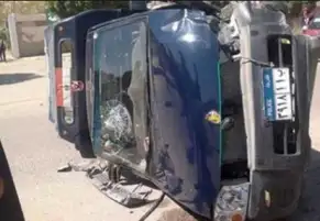 إصابة 3 مجندين وأمين شرطة إثر انقلاب سيارة في بورسعيد