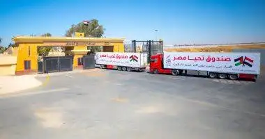 تحيا مصر يطلق 101 شاحنة تحمل 1616 طنا لإغاثة أهل غزة مع حلول شهر رمضان