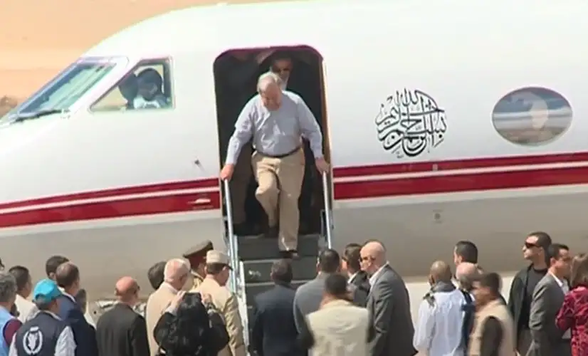 الأمين العام للأمم المتحدة يصل مطار العريش