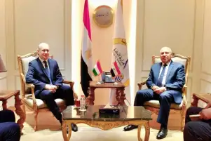 وزير النقل سفير المجر بالقاهرة ورئيس شركة جانز مافاج يبحثون مستجدات تصنيع وتوريد 1350 عربة سكة حديد
طباعة

ميساء فهمي
نشر في: الأربعاء 17 أبريل 2024 - 9:57 ص | آخر تحديث: الأربعاء 17 أبريل 2024 - 9:57 ص
إدخال العربات الجديدة للخدمة تباعا وفقا لجدول التشغيل اليومي
عقد وزير النقل، كامل الوزير، اجتماعا موسعا مع كل من السفير المجري بالقاهرة، السفير أندراش كوفاكش، ورئيس شركة "جانز مافاج" المجرية، شابا تورو، الموردة لعقد 1350 عربة سكة حديد مختلفة الطرازات لصالح الهيئة القومية لسكك حديد مصر، وذلك