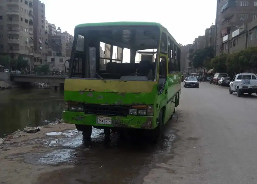 الداخلية: أتوبيس ترعة الشرقاوية بالقليوبية انزلق أثناء الصيانة وخال من الركاب