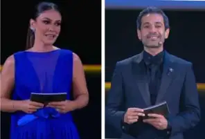 بسمة وصدقي صخر يقدمان حفل افتتاح الدورة السابعة من مهرجان الجونة السينمائي