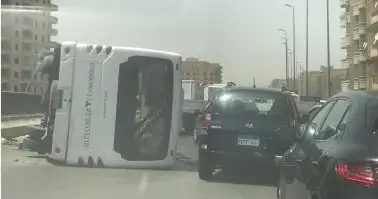 إصابة 8 أشخاص في حادث تصادم بطريق بلبيس_ العاشر من رمضان
