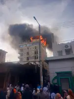 أسوان.. إطفاء إدفو تنجح في السيطرة على حريق اندلع داخل فندق بمنطقة السوق