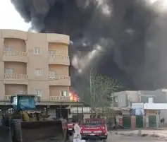إخماد حريق بمخزن كابلات شركة اتصالات ببرج العرب في الإسكندرية