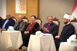 رئيس الطائفة الإنجيلية يزور وزير الأوقاف في مركز مصر الثقافي الإسلامي ويهنئه بعيد الفطر