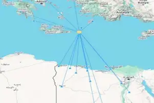 معهد الفلك ينشر خريطة المناطق المتأثرة بزلزال كريت