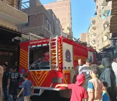 انفجار أنبوبة غاز السبب.. تفاصيل حريق محلات في سوق تجاري بمنطقة فيصل