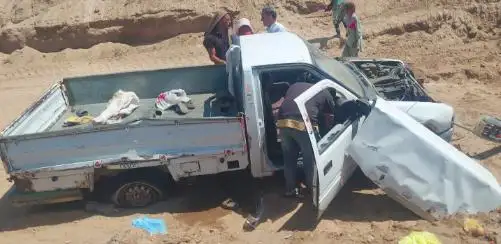 إصابة 10 عمال في انقلاب سيارة بطريق أبو سمبل بعد المطار بـ3 كيلومترات