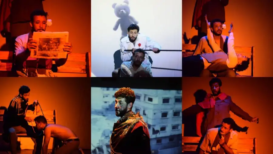 عرض الصمت المحكم يستقبل جمهوره بالبطيخ ويتطرق للقضية الفلسطينية بالمهرجان القومي للمسرح
