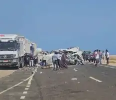 مصرع شخص وإصابة آخر في حادث تصادم بطريق مرسى علم جنوب مرسي علم بالبحر الأحمر