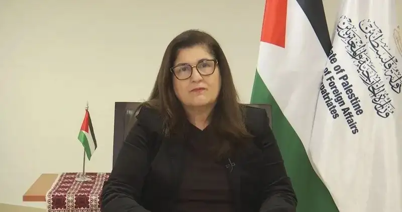 وزيرة الخارجية الفلسطينية: شعوب العالم منتفضة خلف الحق والقانون والشعب الفلسطيني