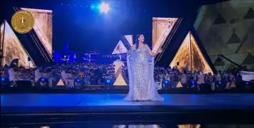 السوبرانو المصرية العالمية فاطمة سعيد تقدم فقرة غنائية في حفل افتتاح المتحف الكبير