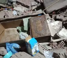 إصابة 4 أشخاص والبحث عن مفقودين في انهيار عقار من 5 طوابق بالمنيا
