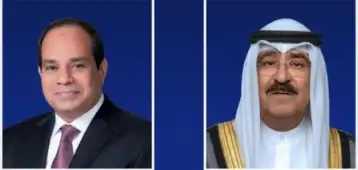 الرئيس السيسي لأمير الكويت: ندين الاعتداء الإيراني وندعم أمن دول الخليج