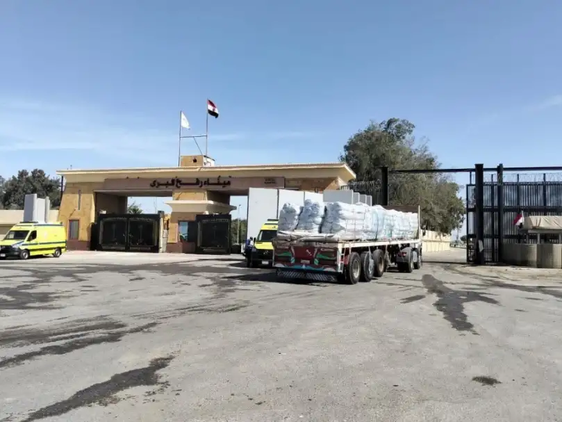 دخول أفواج شاحنات المساعدات الإغاثية من معبر رفح البري دعما لقطاع غزة